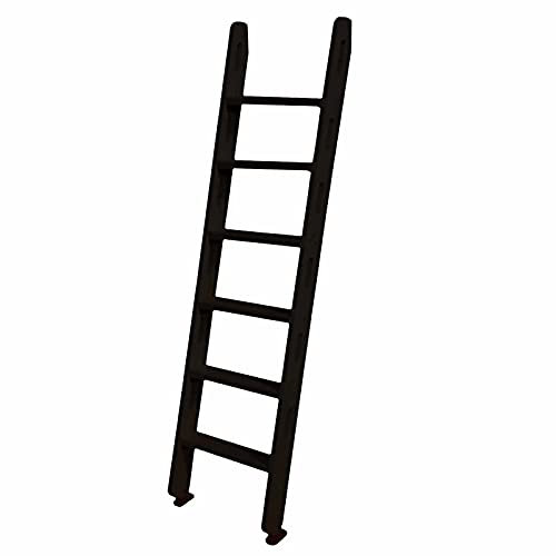 Wood Bunk Bed Ladder Only with Hooks & Handrail for Kids Bedroom, 5/6 Step Stepladders for Attic Platform, Kitchen, Laundry Room & Library, Load 150KG