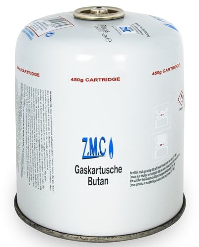 Z.M.C 1X Gaskartuschen 450g, Propan/Butan Gas 810ml, Gaskartusche EN417, Eurogewinde Schraubgewinde Anschluss, Schraubkartusche für Unkrautbrenner, Universal Druckgasdose mit Schraubventil