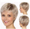 AUBWIG Blonde Short Pixie Cut Perruques Short Straight Hair Perruque naturelle Style quotidien pour femmes Superposées Cheveux synthétiques Perruque courte pour femmes (Blonde mixte #2)