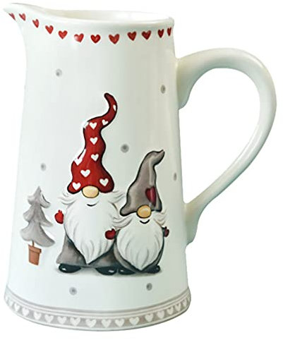 Brocca for l'acqua in ceramica 2 pezzi Brocca in ceramica for fattoria Tema natalizio Vaso for fiori Caraffa for acqua calda e fredda Barattolo for succhi e brocca for tè freddo Teiera in ceramica Bro