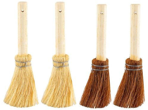 Bafnsiji 4pcs Kokosnuss-Teller-Bürste, natürliche Teller-Bürste, natürlicher Geschirrspülbürsten-Wäscher, hölzerne Teller-Bürste für das Waschen und die Reinigung
