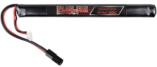 Batterie Li-Po 7,4 V x 1000 mAh 20C Extra Fine | pour Armes Airsoft et Voitures, Bateaux ou hélicoptères radiocommandés RC