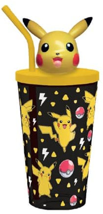 Kids Licensing Gourde avec bouchon 3D et paille [500 ml], Pokémon