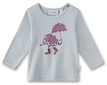 Sanetta Baby - Mädchen 11602 Mädchen-Langarmshirt Rosa | Hochwertiges und gemütliches Shirt aus Bio-Baumwolle für Mädchen. Langarm Shirt mit Wolken-Motiv | Baby Bekleidung