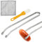 Grillzange Edelstahl, Grillzange Drehbar für Würstchen, Grillzange mit Rädchen, BBQ-Würstchen-Wendezange, Würstchen Wendezange (1Satz, 38cm)