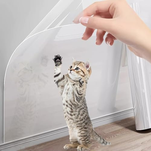 HSIULMY Door Protector Dog Scratch, Cat Couch Protector, 20 cm × 3M Clear Anti Scratch Door Protector, Wall Protectors From Pets Self Adhesive Tape for Carpet, Sofa, Couch, Door