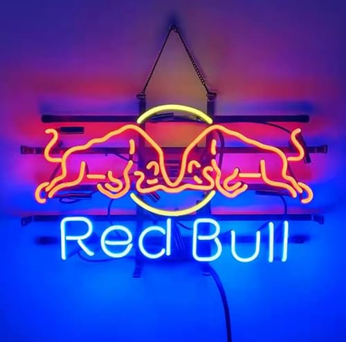 New Bull Energy Drink Neon Signs, New Handmade Real Glass Neon Light For Home Bar Sport Pub Man Cave Store Restauant Home Wall Display 19x15 inches