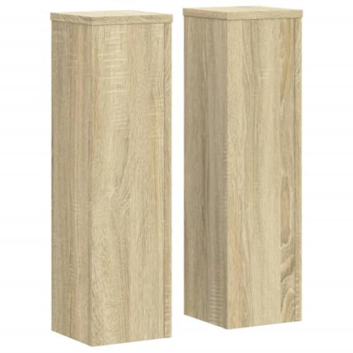 vidaXL Supports pour plantes 2 pcs chêne sonoma bois d'ingénierie, support de fleurs, support de pot de plante, support de plante