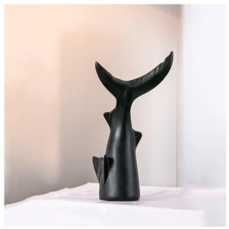 Tauzveok Schwarz Wal Tail Deko Statue, Maritime Dekoration, Ozean Dekoartikel, Für Tischdeko, Büro Deko, Dekoration Wohnzimmer, Harz