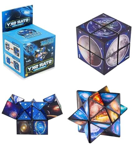 Sternenwürfel Zauberwürfel,2 in 1 Zauberwürfel,Würfel Star Cube Magic Cube Set,Entspannendes Spielzeug, Lernspiel Geschenke