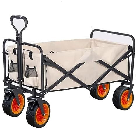 Bollerwagen Handwagen, Outdoor Utility Wagon 8 Rad Tragbarer Zusammenklappbarer Campingwagen Gartengeschäft Sport Strand Handwagen Lager 150 Kg Gartenwagen Strandwagen(A)