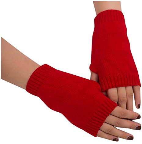Armstulpen Damen Gestrickte Handstulpen - Fingerlose Handschuhe Ohne Finger Pulswärmer Kaschmir Winter Strickhandschuhe Frauen Fäustlinge Halbe Fingerhandschuhe