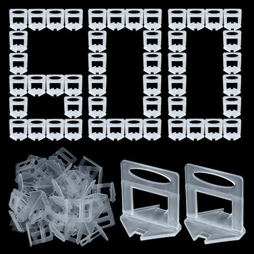 JAMHEXOU 600 Stück Fliesen Nivelliersystem 3mm Zuglaschen, 3mm fliesen Nivelierset Fliesen Verlegehilfe für Fliesen Höhe 6-15 mm