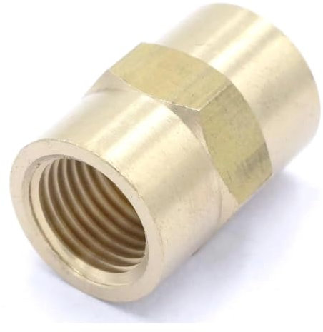 BYLSAGWHT 1/4 BSPT x 1/4 NPT Female Hex Nipple Reducer Brass Pipe Fitting Connector Adapter Water Gas Fuel