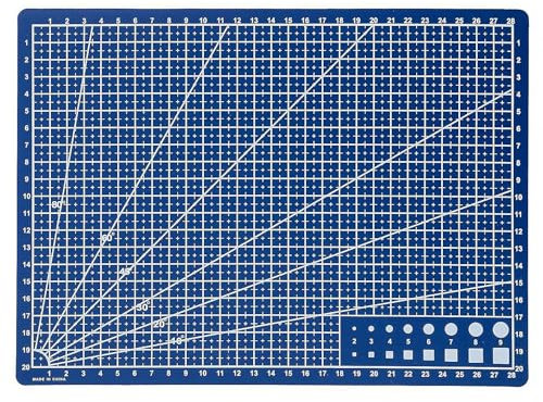 Schneidematte A3, A4, A5, selbstheilend, Messerbrett, Bastelmodelle, mit Zentimeter- und Winkelskala, selbstheilendes Schneidebrett mit 0,1 cm, für Rollschneider, Bastelmesser, Papiermesser (A4, blau)