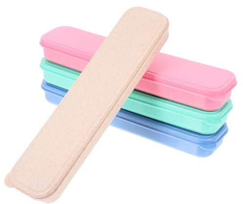 Alipis 4piezas Caja De Almacenamiento De Vajilla Portátil Cubiertos Resistente Fácil De Usar Para Viajes