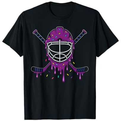 Hockey Ice Cream Drip Boys Ice Hockey Helmet Sticks Youth T-Shirt
