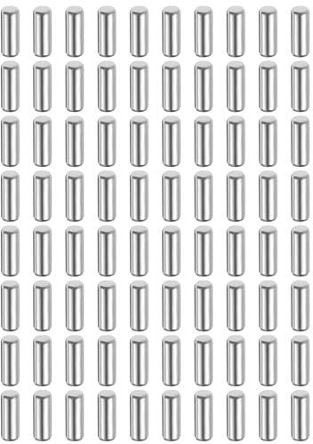 QUARKZMAN 80 Pcs 3 mm x 8 mm Goujons Cylindriques 316L Acier Inoxydable Goujons Cylindriques Chevilles De Support D'Étagère Tige De Fixation Éléments Ton Argenté
