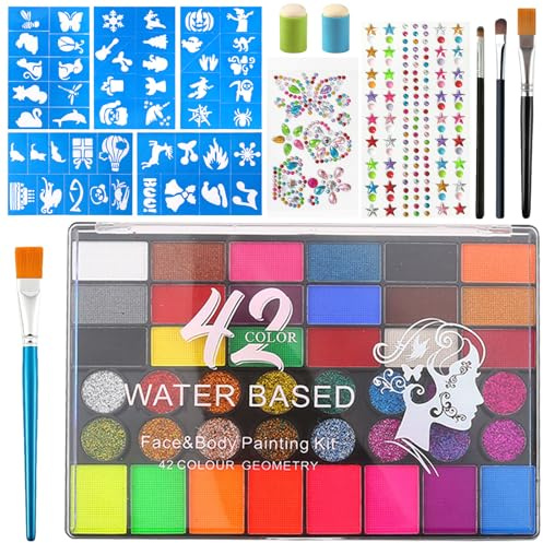 Halloween Schminke Set,Waschbar Face Paint Bodypaint Schminkset,Gesicht Bodypainting Kit,Face Paint Body Paints,Schminkfarben Schminkpalette,für Halloween Karneval Make-up Fasching