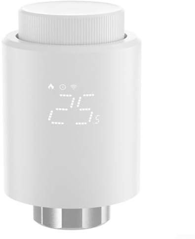 MeevrgR Thermostatisches Heizkörperventil für Zigbee für Smart Homes mit App-Benachrichtigungen, Sprachplanung, Kindersicherung, Frostschutz und Energiesparfunktion für offenes Fenster