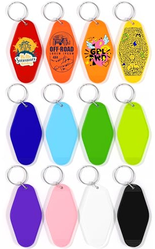 MANBATTLE Lot de 30 porte-clés personnalisés pour hôtel, motel, impression double face, porte-clés personnalisés en vrac avec logo/texte, étiquettes de clés personnalisées