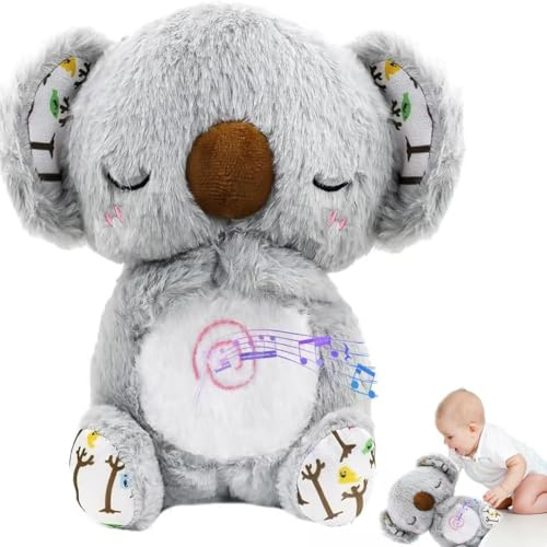 YISKY Schlummer Koala, Schlummer Otter Kuscheltier, Schlummer-Koala mit Sanfter Musik, Licht & Rhythmischen Atembewegungen, Koala Kuscheltier, Schlummer Otter, Babyparty Weihnachten Geschenke