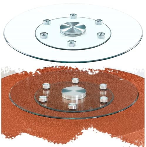 KGPGNYMYHA 50cm Drehteller Lazy Susan Drehteller 70cm 80cm 90cm Drehbares Serviertablett Aus Glas Für Esstische, Servierplatte In Der Mitte des Tisches Für Teilen Von Speisen(80cm-31.5in)