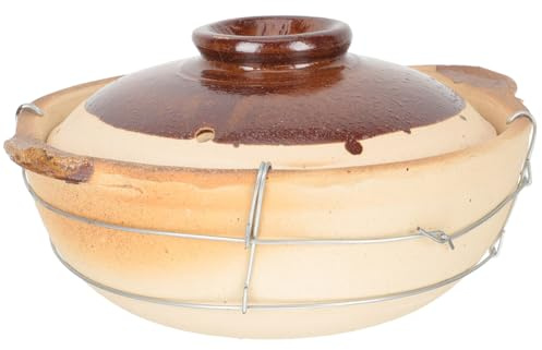TOGEVAL Casserole en Argile avec Poignée Unique 0,5l Résistance Haute Température pour Ragoûts et Cuisson Maison Plusieurs styles