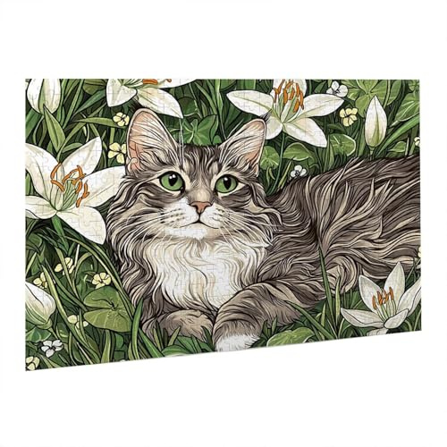 Lilien Puzzle 1000 Teile, 3D Puzzle Erwachsene, EIN Herausforderndes Rätsel, Puzzlespiele für Die Ganze Familie, Geschenke für Männer, Frauen, Weihnachtspuzzle Home Dekoration Thema: Lilien fr0-830
