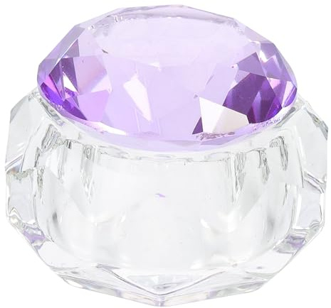 Alipis Tasse à Nail Art Gobelet Mélangeur de Poudre Holographique pour Manucure en Verre Cristal avec Couvercle Accessoire pour Fournitures de Manucure