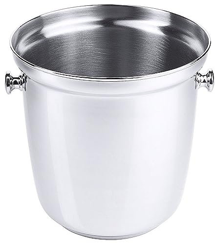 Contacto Edelstahl Sektkühler 260/210 für 0,75L Flaschen, Ø 21 cm, Höhe 20 cm, gebördelter Rand, hochglänzend, Profi-Qualität