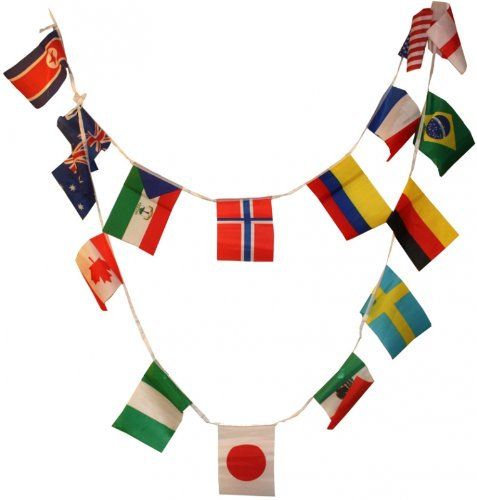BRUBAKER Wimpelkette international 16 Länder Wimpelgröße ca. 14 x 21cm / ca. 5 m lang