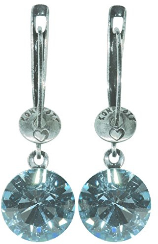 Black Jack Ohrhänger mit längl. Verschluss in Aquamarine, hellblau Fassung Silber