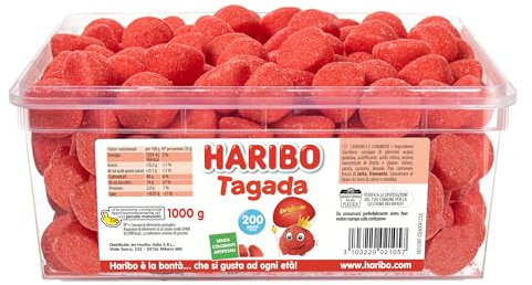 Haribo Tagada, Caramelle Gommose, Gusto Frutta Fragola, Ideali per Feste e Dolci Momenti di Relax - Circa 200 Pezzi [1000gr]
