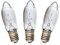 AUSWAHL 8V - 55V - netSells - 3er Set - 12V 3W Topkerze Riffelkerze Spitzschaftkerze - für Schwibbogen u. Lichterketten - für AUSSEN - für 20 Brennstellen - klar