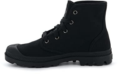 Palladium Women's Pampa Hi Canvas Combat Ankle Boots, Black/Black, 5 M