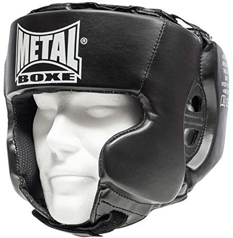 METAL BOXE Casque de Boxe Noir Senior