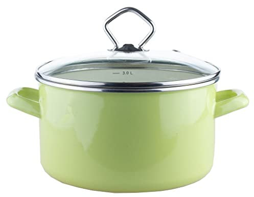 KRÜGER 31720PAG Juist-Casseruola in Acciaio smaltato, ø 20 cm, Colore: Verde Pastello