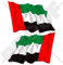 Waving Flag Vereinigte Arabische Emirate UAE Dubai, Abu Dhabi 119,4 cm (120 mm) Bumper Sticker, Aufkleber Vinyl X2