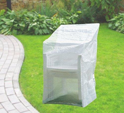 Fachhandel Plus Schutzhülle Stapelstühle Fehmarn EuroLine 65 × 110 × 150/110 cm – wetterfeste Gartenstuhl Hülle, wasserabweisende Abdeckung für Stapelstühle & Hochlehner