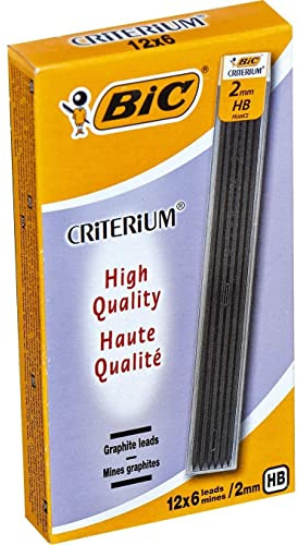 BIC Lot de 12 Boîtes de 6 Mines CRITERIUM HB 2 mm