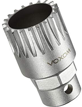 Voxom Innenlagerwerkzeug Aufsatz WKl26 Shimano Cartridge und ISIS kompatibel, CNC gefräst, 718000068 Werkzeuge, Silber, One Size