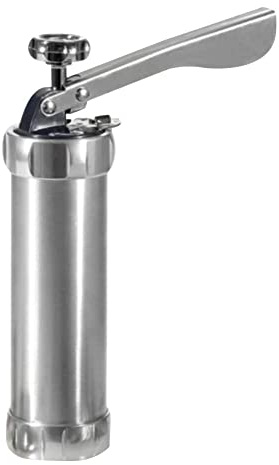 PraTiKo Life Syringe for Biscuits and Desserts in Steel Decorating Gun with Interchangeable Nozzles