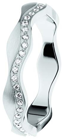Ernstes Design Evia Ring R571 Edelstahl matt Zirkonia Vorsteckring zum Kombinieren 4mm (58 (18.5))