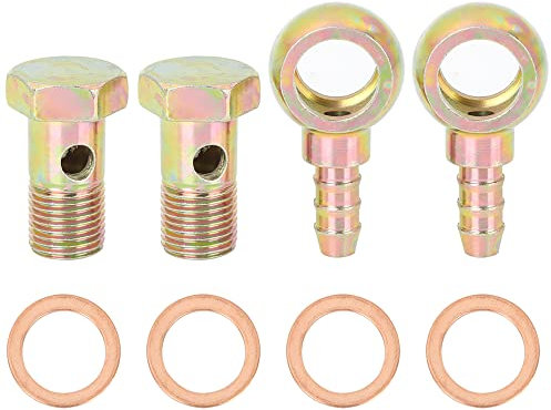 X AUTOHAUX 2 Sets 16mm Banjo Hose Barb Bolt Fitting for Motorcycle Car