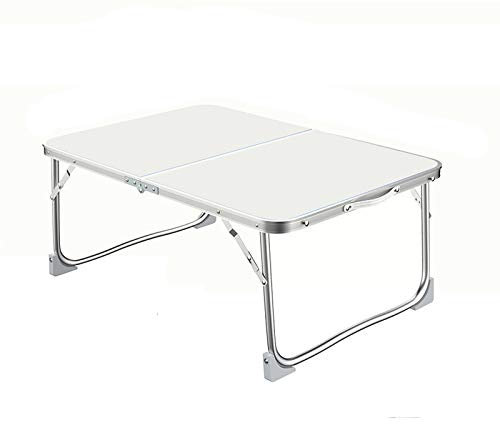 60 x 40 cm, vassoio con manico, vassoio per la colazione con gambe pieghevoli, scrivania portatile, supporto per notebook e tablet, per lettura, divano e pavimento, colore: bianco