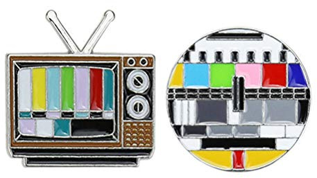 ABOOFAN Broche Vintage Femme 2Pcs Épingle Rétro Chaîne De Télévision Créative Accessoires Mode Pour Vêtements Et Cadeau Original