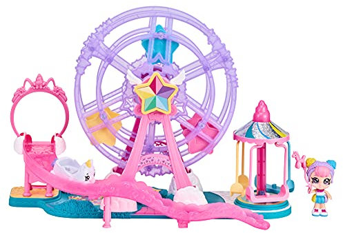 Kindi Kids Minis Collectable Ferris Wheel Carnival Playset and Rainbow Kate Posable Bobble Head Figurine
