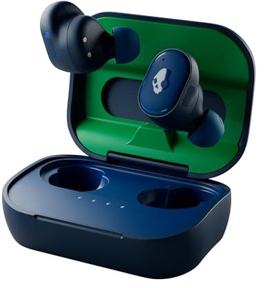 Skullcandy Grind Auriculares In-Ear Inalámbricos, 40 h de Autonomía, Skull-iQ, con Alexa Habilitada, Micrófono, Compatibles con iPhone Android y Dispositivos Bluetooth - Azul