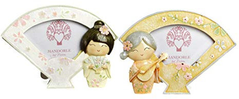 Portafoto Bomboniera Giapponesina 8 Pezzi 2 assortimenti 13 cm in Resina